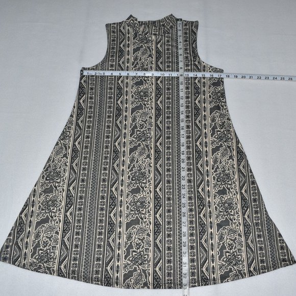 Pink Rose Sz S A-Line Dress Sleeveless Mock Turtleneck, Abstract Pattern - Picture 3 of 6